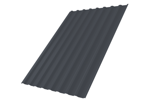 Профнастил С20В 0,45 PE RAL 7024 мокрый асфальт