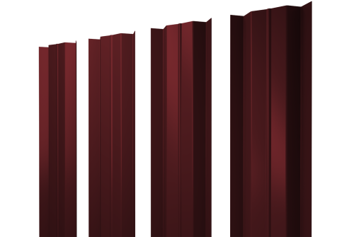 Штакетник М-образный В с прямым резом 0.5 Satin RAL 3005 красное вино