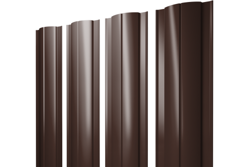 Штакетник Круглый с прямым резом 0.4 PE RAL 8017 шоколад